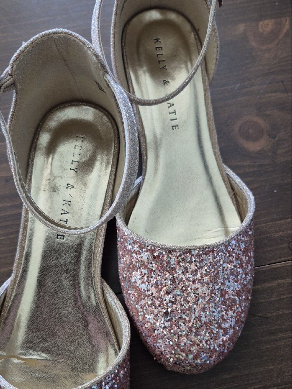 Kelly & Katie Pink Glitter Ankle-Strap Flats - Picture 4 of 6